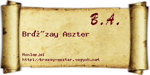 Brázay Aszter névjegykártya